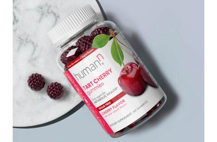 A bottle of humanN tart cherry gummies